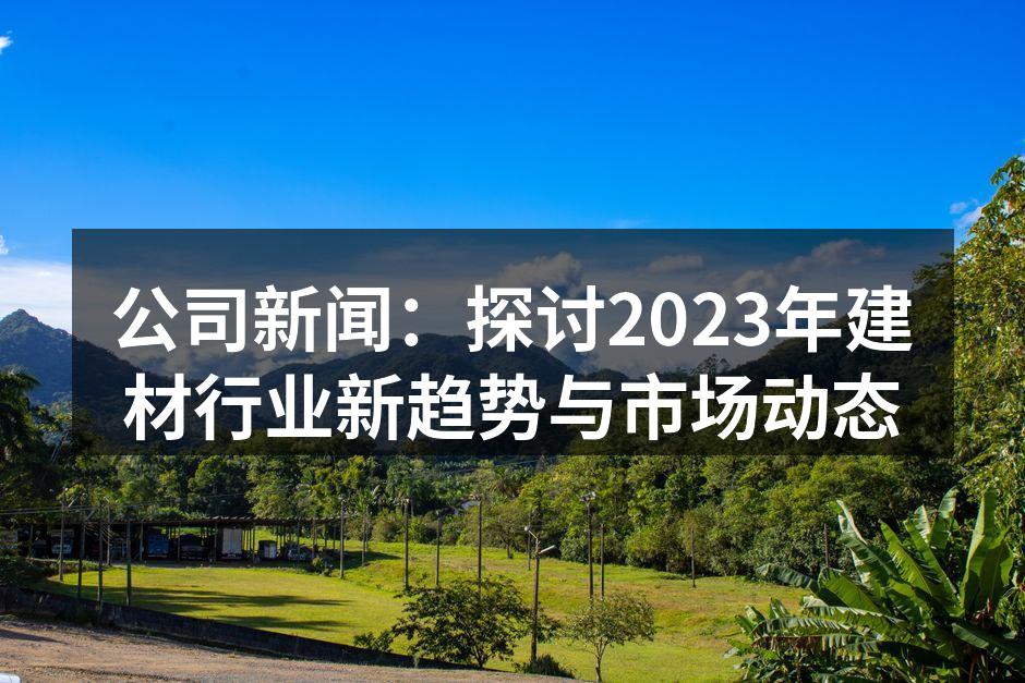 公司新闻：探讨2023年建材行业新趋势与市场动态
